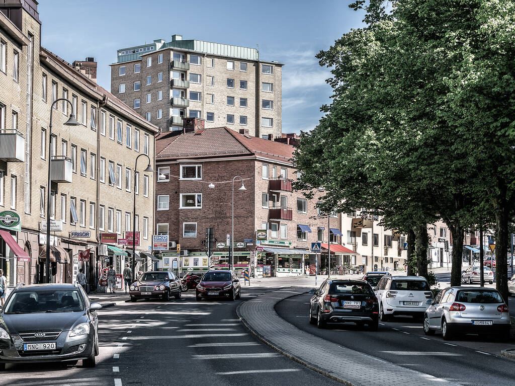 Danska vägen, full av butiker och restauranger